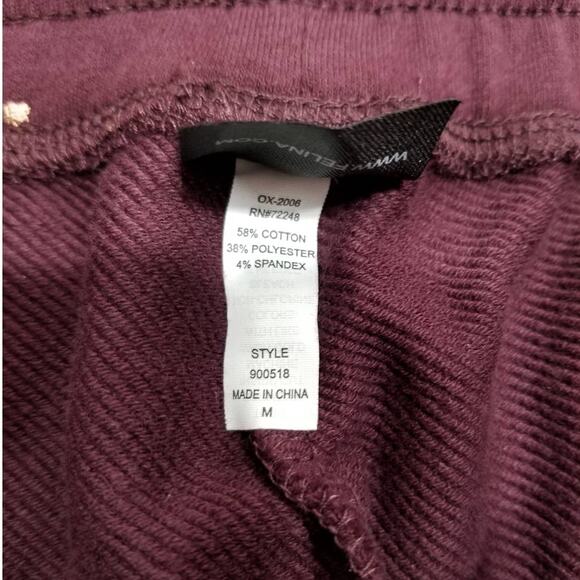 Felina Hoodie Soft Stretchy Size Medium Burgundy & Metallic Foil Print - Picture 5 of 9